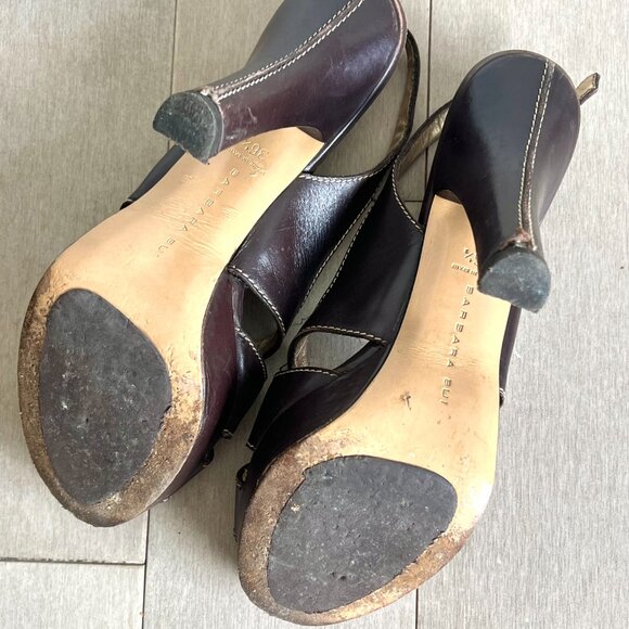 Barbara Bui Brown Open Toe Heels - Picture 7 of 8